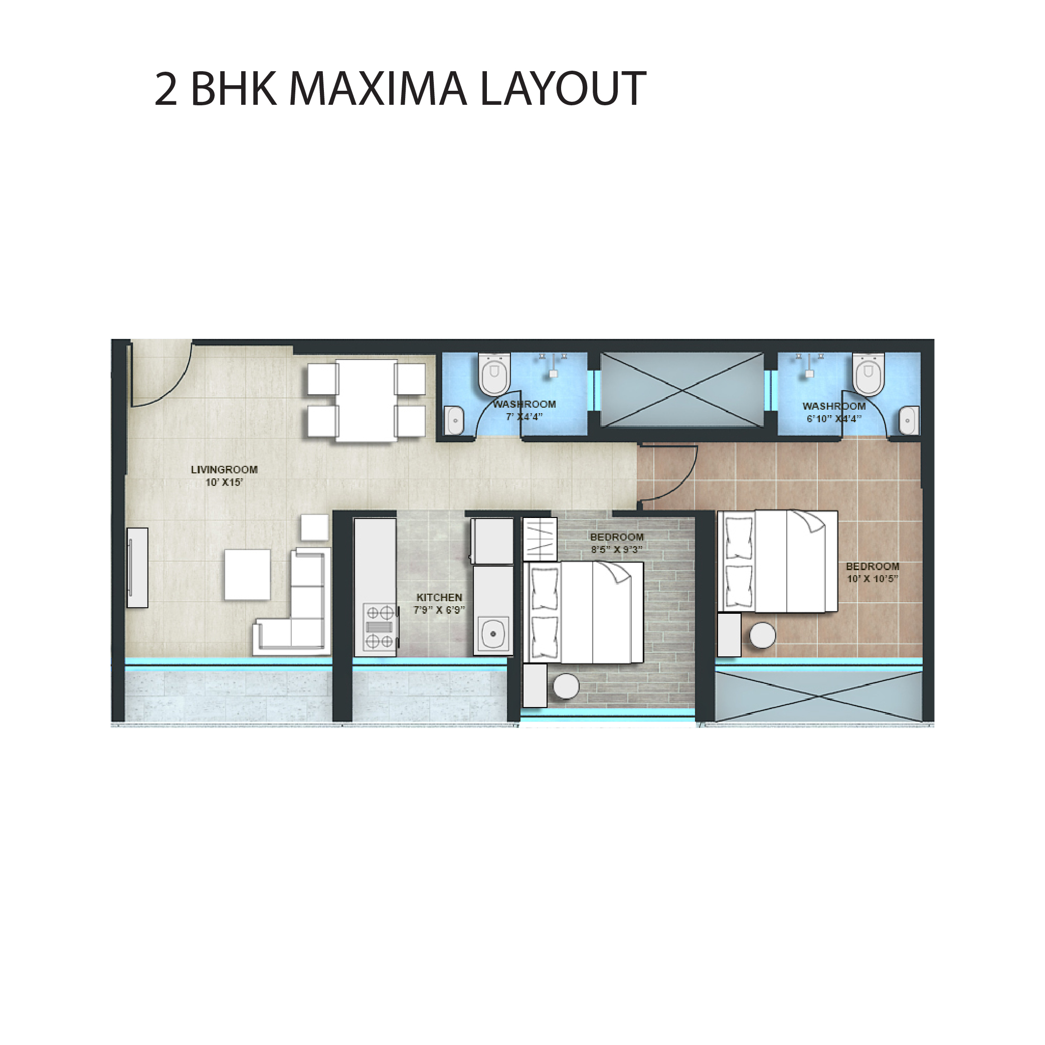 2 BHK Maxima